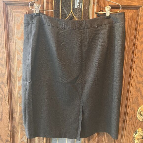 Nine West Skirt Women's Black Twill Pencil Skirt Sz 16 Zip Knee Length Business - Picture 5 of 8
